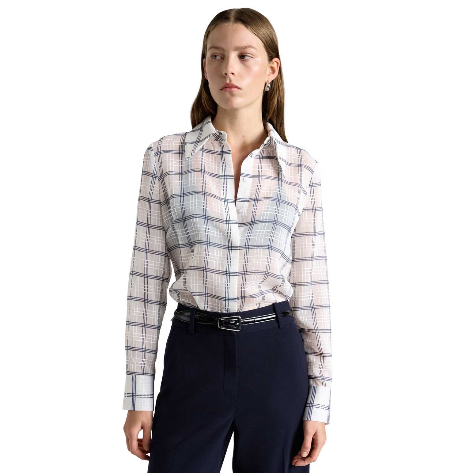 Cue Sheer Check Shirt